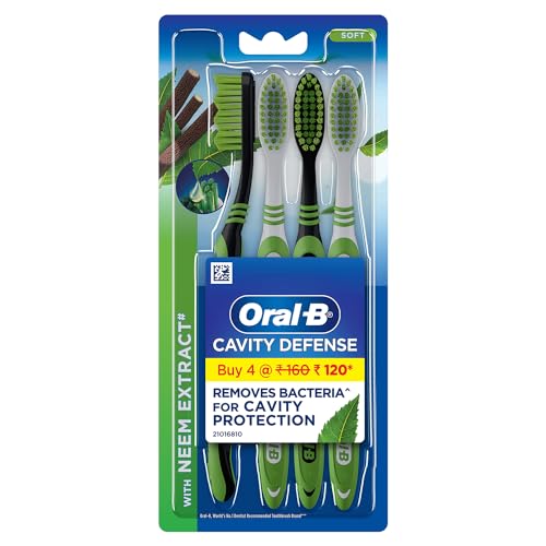 Oral-B 1.2.3 Soft Toothbrush with Neem Extract - India - (Pack Contains 3 Brushes)