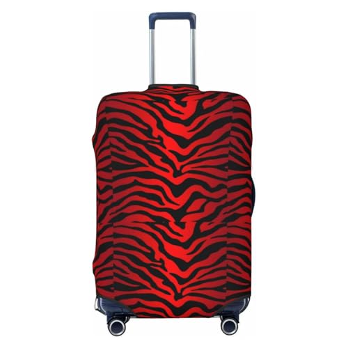 Black And Red Zebra Striped Print Luggage Cover, Protective Washable Suitcase Cover - Travel High Elastic Fibers Suitcase Protector Fits Small
