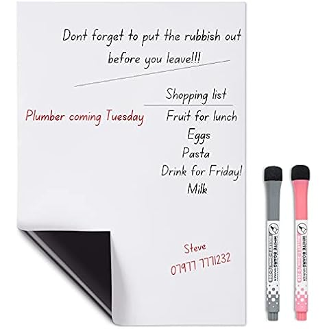 Magnetic Innovations A4 Fridge Whiteboard, Ideal for Notes, Food Planning and Reminders Cover