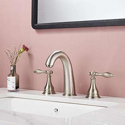 RODDEX Widespread Bathroom Sink Faucets 8 Inch Two Handle 3 Hole Vanity Bathroom Faucet with Drainage,Brushed Nickel … Cover