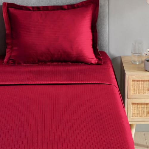 Image of myTrident Bedsheet for Single Bed Cotton| 210 TC | 60 inch x 90 inch | Blaze