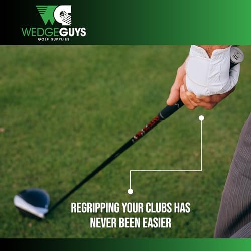 Wedge Guys Golf Grip Kits for Regripping Golf Clubs (Ultimate Grip Kit: Hook Blade, 30 Grip Tape Strips, 8 Ounce Grip Solvent, Rubber Vise Clamp)