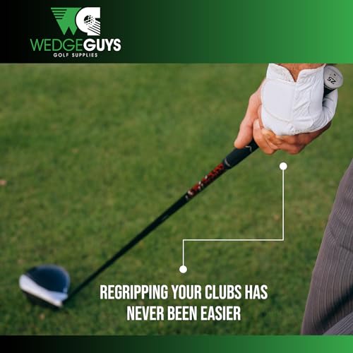 Wedge Guys Golf Grip Kits for Regripping Golf Clubs (Ultimate Grip Kit: Hook Blade, 30 Grip Tape Strips, 8 Ounce Grip Solvent, Rubber Vise Clamp)