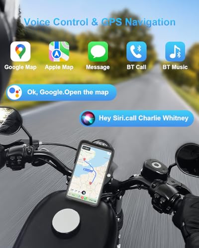 Image of Vertical-style Motorcycle Carplay HD Touch Screen, Motorcycle GPS Navigation System with Carplay and Android Auto, IP67 Waterproof, Support Tire Pressure settings, Bluetooth, Voice Control, Navigation