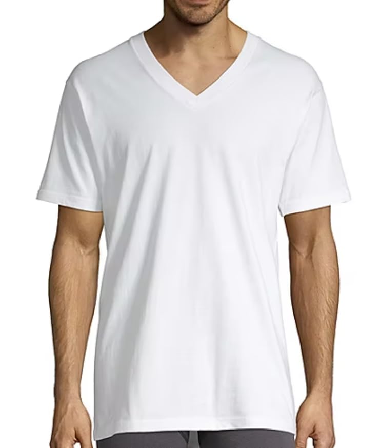 Stafford 4-pk. Heavyweight V-Neck T-Shirts (S) White