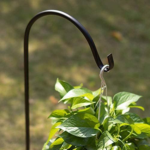 ORZ 36 Inch Shepherd Hook for Bird Feeder 2 Pack Black Metal Hooks for Outdoor Wedding Décor Hanging Plants Solar Lanterns Backyard Garden Decor