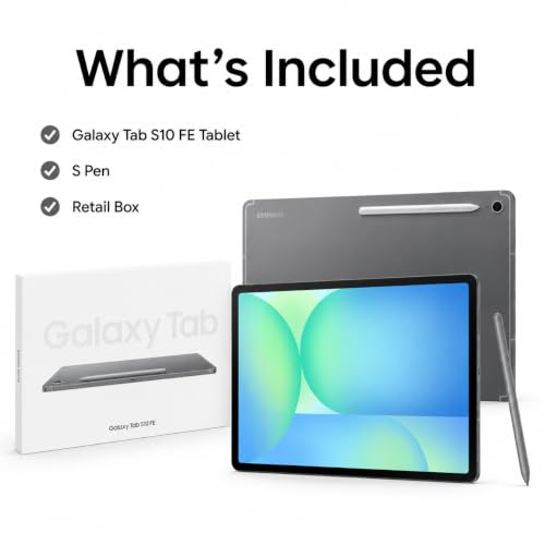 Image of Samsung Galaxy Tab S10 FE 5G Tablet, 128GB, Gray, Verizon, 10.9 inch Display, S Pen Included