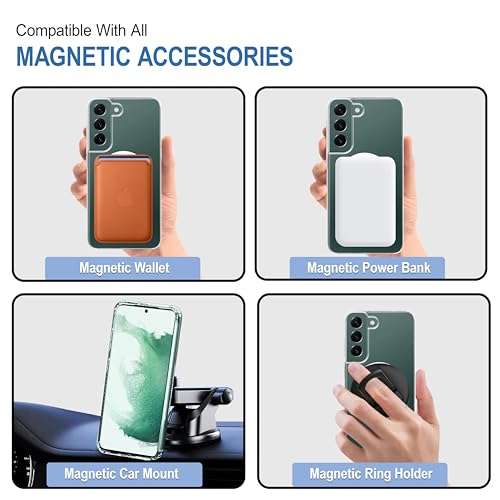 Image of CEDO Cover for Samsung Galaxy S22 +Plus (5G) | Compatible with MagSafe Wireless Charging | Designed with Magnetic Lock Shockproof Phone Bumper Transparent Back Case Cover (Transparent)