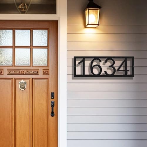 Metal House Numbers for Outside - Personalized Address Number Sign and Street Name Sign Custom House Number Sign, Handmade Metal Address Sign Custom Address Numbers for house (Horizontal Size)