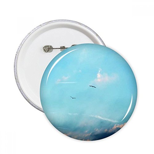 Oiseau blanc ciel rond pins badge bouton vetements decoration multicolore