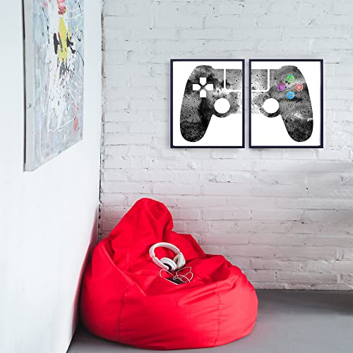 Gamer Room Decor Playstation Poster Wall Art - Watercolor Playstation Video Game Decor Art - Gamer Decor Print Posters For Boys Bedroom - Gaming Decor For Boys Room - Teen Gaming Room Decor Gifts -  Fortnite Room Decor Ps4 Ps5 Decor - Set Of 2 (8X10) Prints - Unframed #TOP2