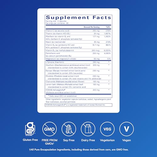 Pure Encapsulations Daily Stress Formula | Promotes Relaxation and Moderates The Effects of Occasional Stress*| 180 Capsules - Image 3