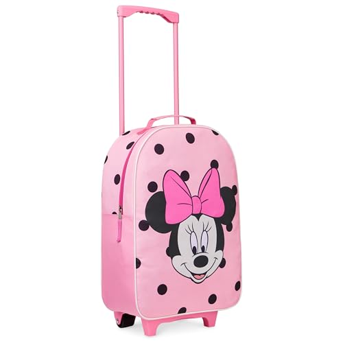 Disney Stitch Kinderkoffer M&auml;dchen Jungen - Trolley Handgep&auml;ck Reisekoffer Kinder mit Rollen Kabine Tasche f&uuml;r Urlaub Offizielle Stitch Fanartikel - 47x30x17cm (Rosa Minnie)