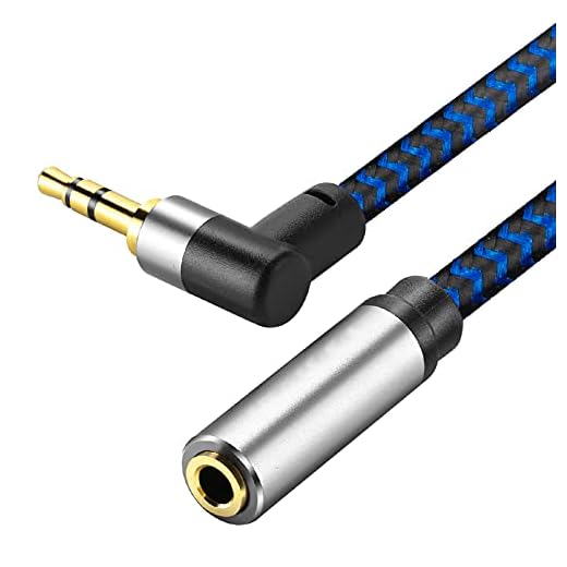 GGMTY 3.5mm Male to Female Extension Stereo Audio Extension Cable 3FT, Cotton-Braided Audio Extension Cable, Stereo Jack Cord for Phones, Headphones, Speakers, Tablets, PCs and More