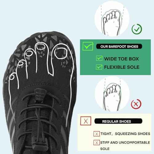 Hike Barefoot Water Shoes for Women Men, Barefoot Shoes with Wide Toe Box, Non-Slip & Quick Dry Breathable Aqua Socks for Beach Pool Aqua Swim Surf Hiking Walking Shoes4