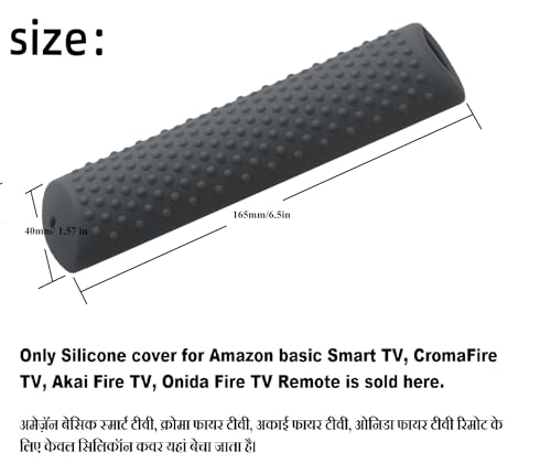 Image of Silicon Cover Compatible with new Fire TV Cube Remote, Amazon Basic smart LED TV Remote, Onida Fire TV Remote (Only Silicone Cover Included) - Black