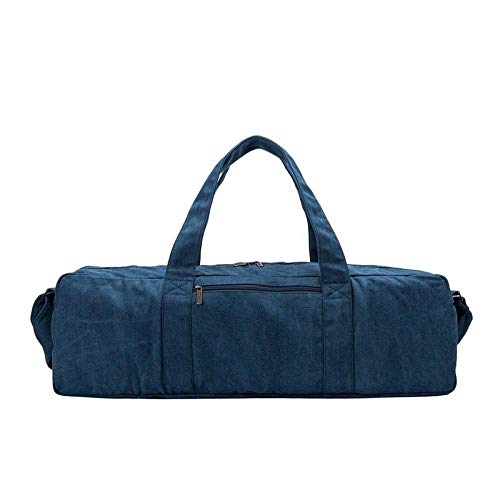Zipvb Gym Bags Light and Durable Thicken Yoga Mat Bag Yoga Mat Tote Canvas Sports Bag Carrier Fits Mats with Multi-Functional Storage Pockets Blue