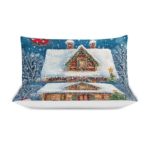 Ropa de cama de Papá Noel con funda nórdica infantil suave de microfibra 4