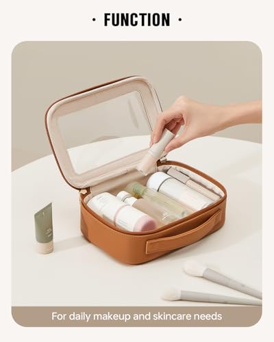 EACHY Clear Makeup Bag Cosmetic Organizer, Waterproof Travel Cosmetic Case with Zipper for Women, Transparent Toiletry and Skincare Pouch, Portable Car or Purse Bag for Travel Essentials4