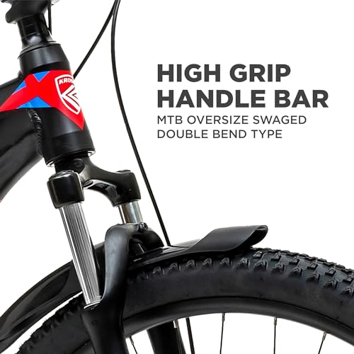 Image of KROSS Haste 29T Unisex Matt Black Multispeed (Shimano 24-Speed) MTB | Alloy Frame with Dual Disc Brakes and Front Suspension Fork | Ideal for 15+ Years (Red)