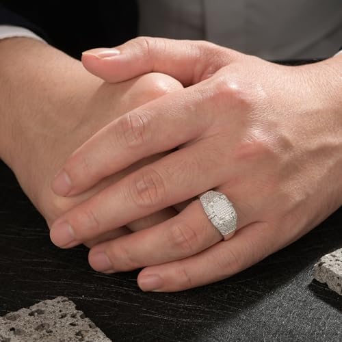 Mens Moissanite Wedding Band 925 Sterling Silver 2ct D Color VVS1 Clarity 232 Round Cut Lab Created Stone Promise Ring Engagement Band Gift for Him Size 7-144