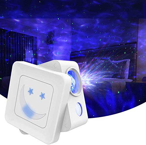 Amouhom Nachtlampje projector, led-sterrenhemel projector ster projectorlamp met geluid geactiveerd/muziekritme/instelbare hoek voor slaapkamer, Kerstmis