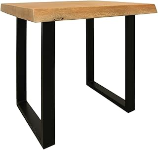 Moti Sycamore Rustic Solid Wood End Table with Live Edge in a Natural Finish