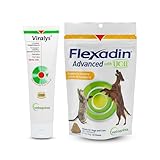 Vetoquinol Viralys Gel L-Lysine Supplement for Cats, 5 oz Tube and Flexadin Advanced Hip and Joint Supplement for Dogs and Cats Bundle