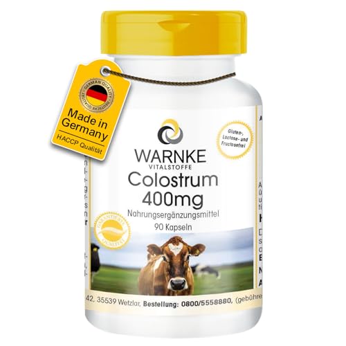 Colostrum Kapseln 400mg - 90 Kapseln - Aminosäuren und Immunglobuline | Warnke Vitalstoffe - Deutsche Apothekenqualität