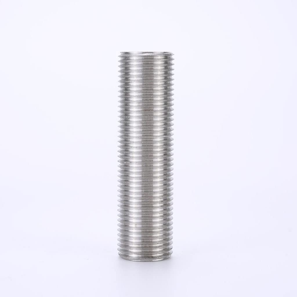Raccordo per tubo in acciaio inox a filettatura completa, 0,25" 1 cm 1-0,6 cm 1-1,3 cm 0,5" 0,75" 0,75" 2-0,5 cm 2" 1" 50/75/100 mm lungo tubo dentale, 1 pezzo (0,5" L = 100 mm)
