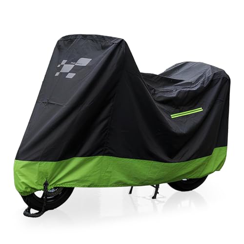 PERLETTI Telo Coprimoto Resistente all'Acqua da Interno - Copertura Moto Universale Tessuto Leggero Inserti Catarifrangenti - Protezione Raggi UV Umidità Fibbia Antivento con Custodia (280x110x140cm)