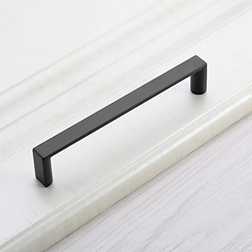 Image of 10 Pack 5 Inch(128mm) Kitchen Cabinet Handles Matte Black Cabinet Pulls Kitchen Cabinet Hardware Drawer Pulls for Dresser Cupboard Wardrobe