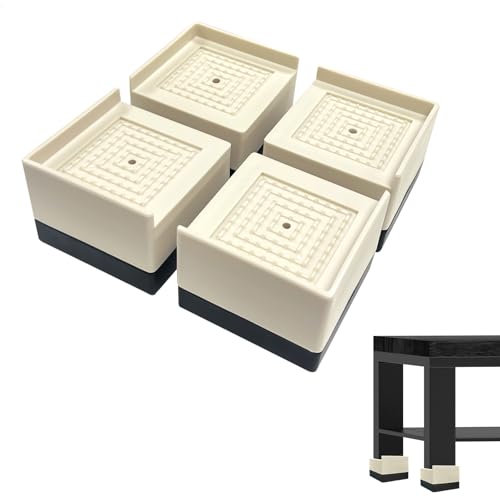 Elevador Mesa Tacos Elevadores Cama,Elevadores de Cama 4 cm,Antideslizante Silencioso Resistente Al Desgaste,Elevadores de Muebles,Elevador Muebles para Patas,Cama,Sofa,Armario,4 Piezas