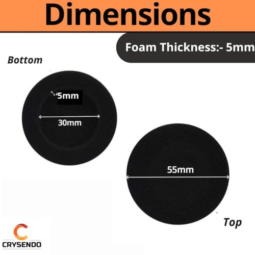 Image of Crysendo Cushion for Koss Porta Pro 55mm Foam Ear Pads 3 Pairs Black Pack
