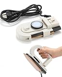 Dual Voltage Travel Iron (100-120V/220-240V) - 3-Temp Steamless Mini Dry Iron for Clothes, Non-Stick 356°F Soleplate with Foldable Handle, 0.8lb Ultra-Lightweight (White)