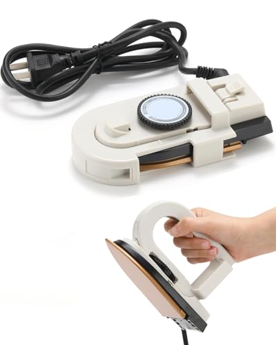 Dual Voltage Travel Iron (100-120V/220-240V) - 3-Temp Steamless Mini Dry Iron for Clothes & Sewing, Non-Stick 356°F Soleplate with Foldable Handle, 0.8lb Ultra-Lightweight (White)