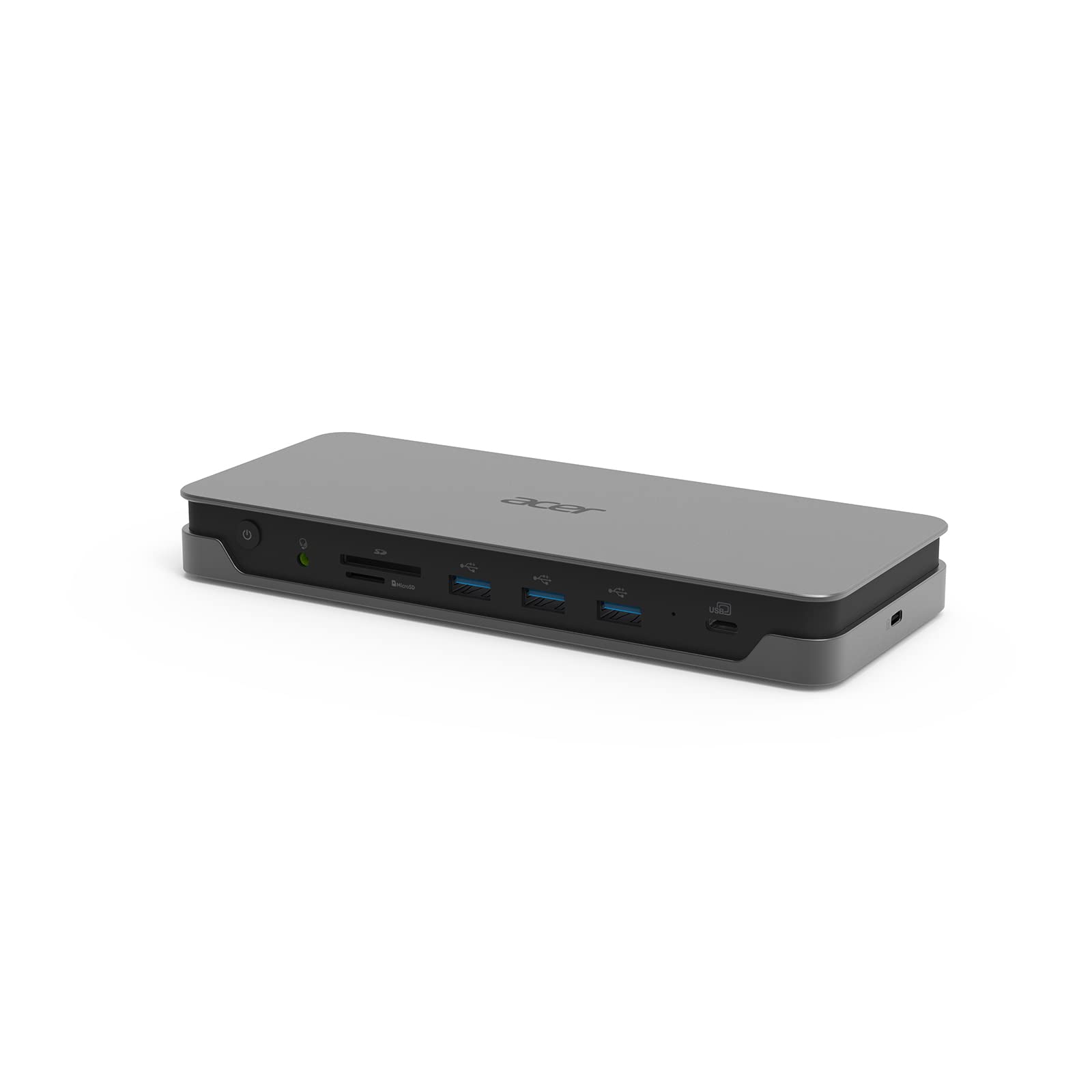 ACER USB Type-C Gen1 Dock, Docking Station con porte USB Type-C con USB 3.1 Gen1, DisplayPort, HDMI, RJ-45, SD Card Reader, Cavo di Alimentazione EU, Grigio