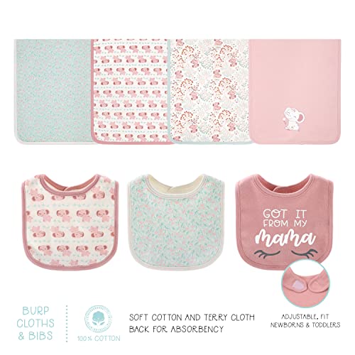 The Peanutshell Newborn Clothes & Accessories Set | 30 Piece Layette Gift Set | Fits Newborn To 3 Months | Pink Elephant & Floral #TOP5