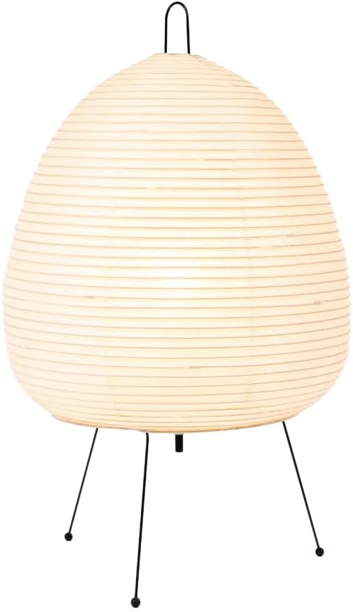 RiceBloom Nordic Accent Lamp – Minimalist Rice Paper Light with Wood & Metal Base Lantern lamp B/Tricolor Button dimming(AU)