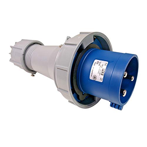 PCE 63 AMP 2P+E 3 Pin 230V/240V IP67 Rated Trailing Plug Male 63A Waterproof