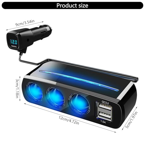 Adaptador de carga de coche rápido para evitar baterías bajas y controlar el voltaje 3