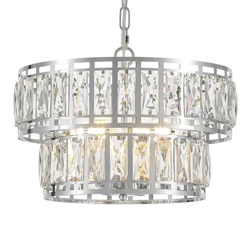 Tunkayli MD102-4-CHROME 16In Crystal Chandeliers Chrome Chandelier cover