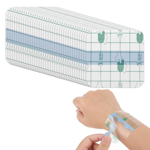 50 Stück Pflaster Wasserdichte Bandagen Transparenter Folienverband Wasserdichte Klebebandage Wasserdichtes Pflaster Bandage für Schwimmen Tattoo Duschen Verhindern Sie Dass Wasser In Wunde(6×6cm)
