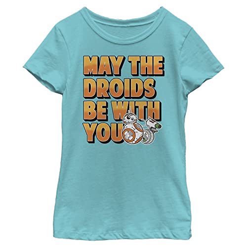 T-shirt Star Wars droids fille bleu Tahiti manches courtes taille L