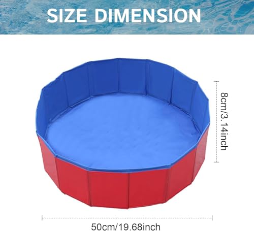 Faltbarer Hundepool,50x8 cm Hundeplanschbecken,Planschbecken für Haustiere für Kleine und Große Hunde, PVC Schwimmbecken, Faltbare Hundepool für Kleine Hunde 