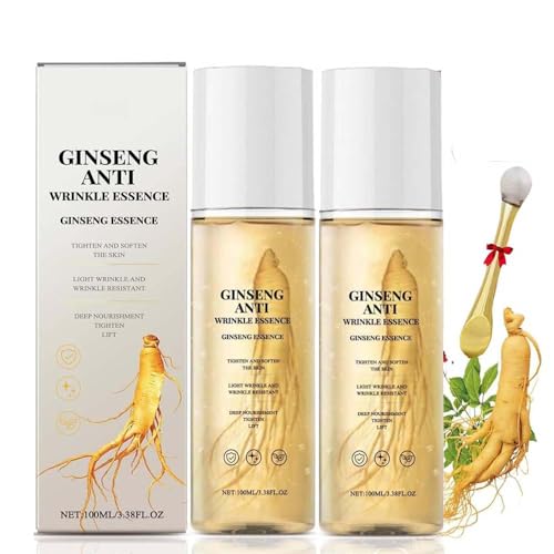 2 piezas Esencia Hidratante Antienvejecimiento Con Ginseng Natural,Suero Facial Hidratante Y Nutritivo Con Aceite De Ginseng,Reduce Las LíNeas Finas, Promueve Una Piel Suave