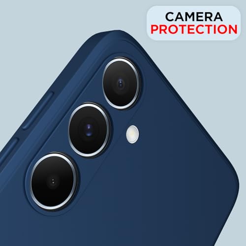 Image of Outlouders Back Cover for Samsung Galaxy A55 5G | Camera Protection | Durable Soft Matte Silicone Bumper Case (Blue)