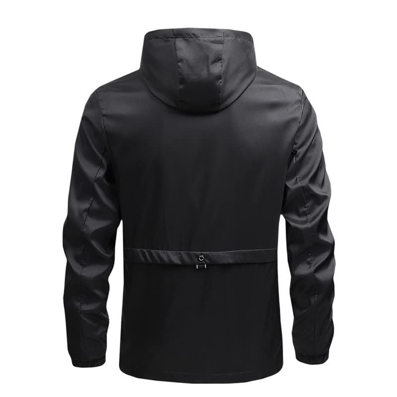 Veste coupe-vent légère à capuche homme noir S - 3
