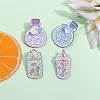 4Pcs Drifting Bottle Milk Tea Cup Brooches Pin Set Universe Animal Enamel Pin Metal Colorful Enamel Badge Clothing Backpack Accessories Gift for Women Men Kids #1