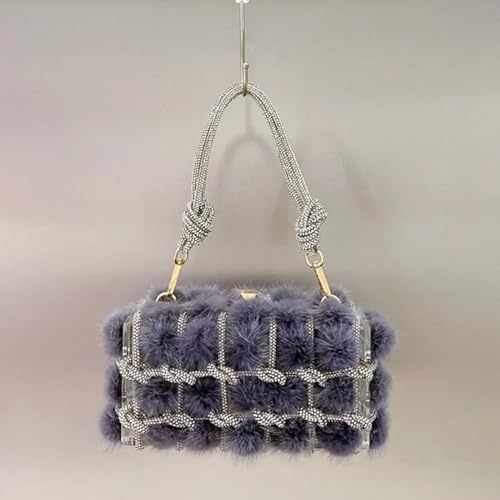 Image of DJBM Clear Acrylic Clutch Sparkle Rhinestone Evening Bag Glitter Crystal-Embellished Rope Knot Handbag Purse for Party Prom